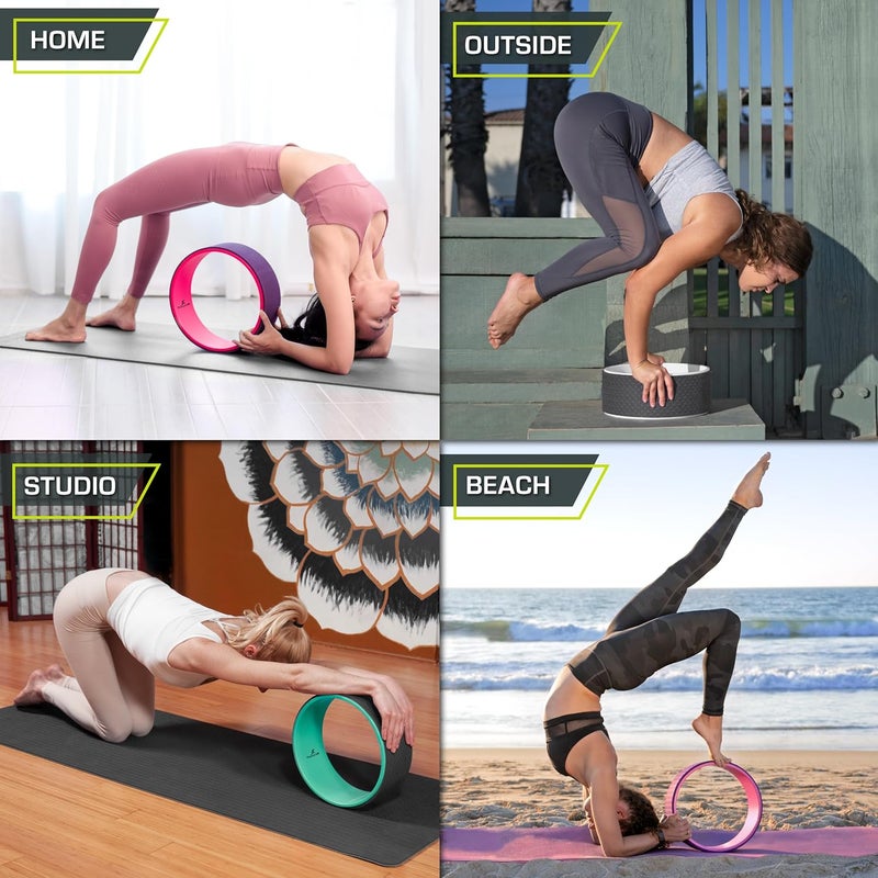 ProSourceFit Yoga Wheel Prop 12” for Improving Yoga Poses, Backbends, Flexibility, Balance, Stretching, Relaxation - Image 5